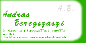 andras beregszaszi business card